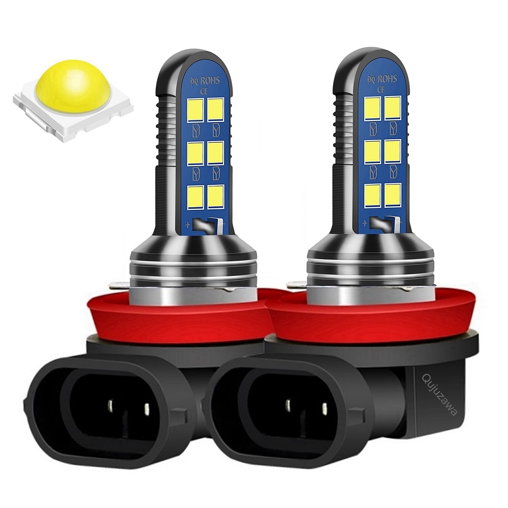 2Pcs ο H11 H8 HB4 9006 H27 881 880 H3 H27W ǰ LED  ڵ Ȱ  ڵ Ƽ Ȱ  Foglamps 6000K  12V